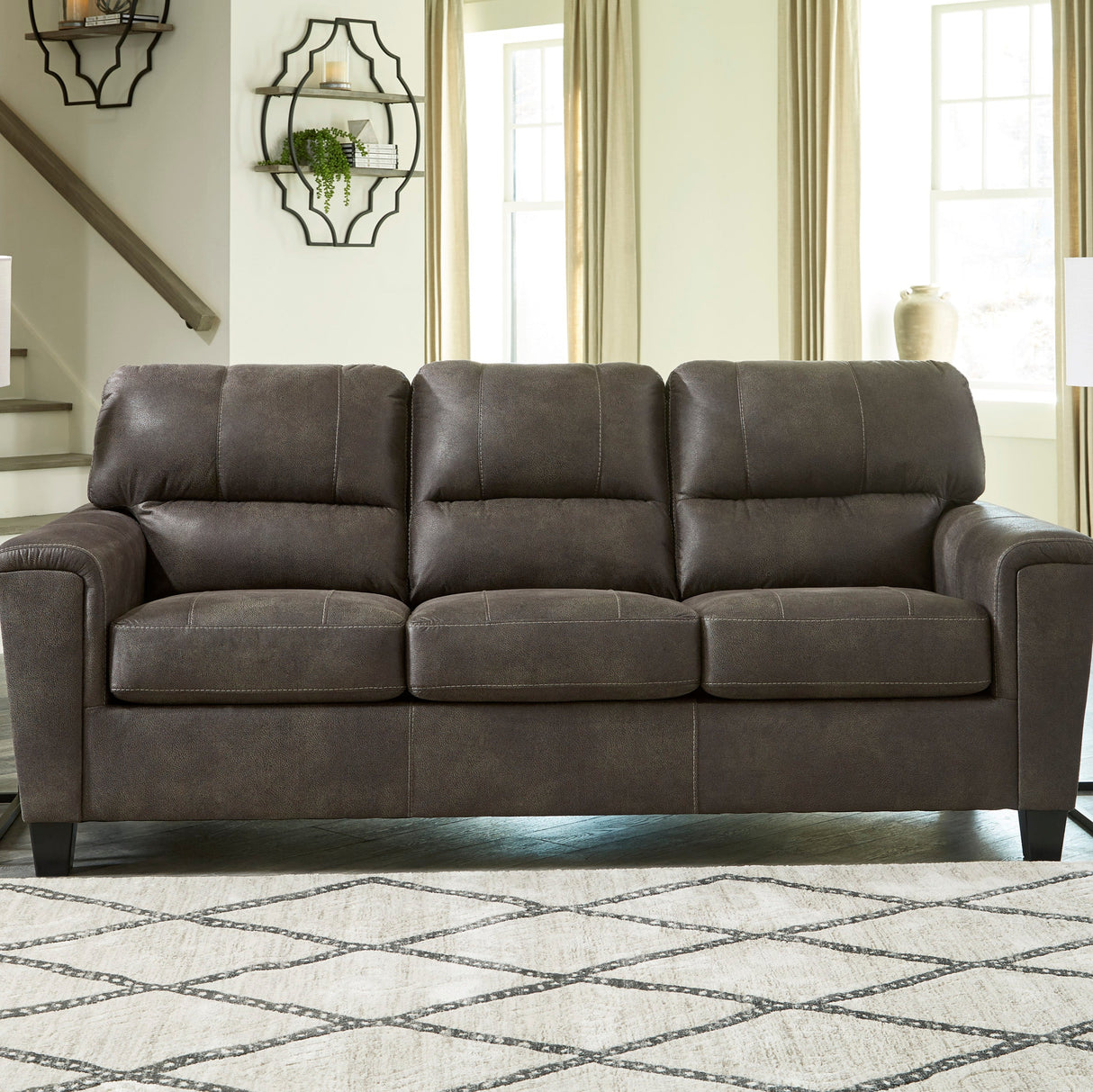 Sofa aspect cuir gris - Navi