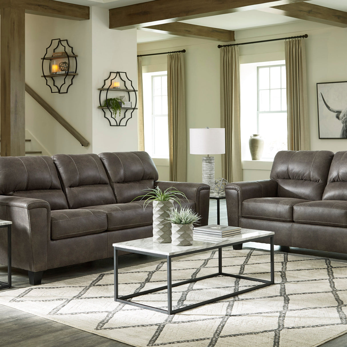 Sofa aspect cuir gris - Navi