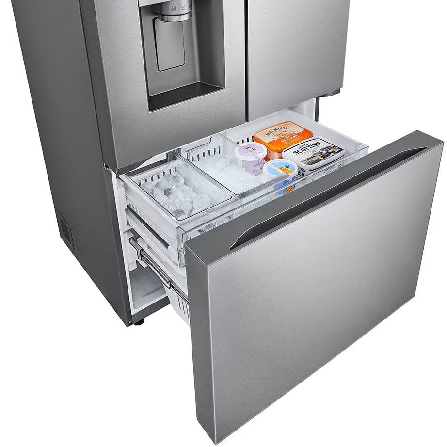 Réfrigérateur porte française 36 po, 31 pi³ 3 portes Inox avec Wi-Fi et distributeur d'eau et glaçons