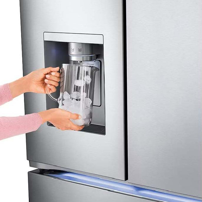 Réfrigérateur porte française 36 po, 31 pi³ 3 portes Inox avec Wi-Fi et distributeur d'eau et glaçons