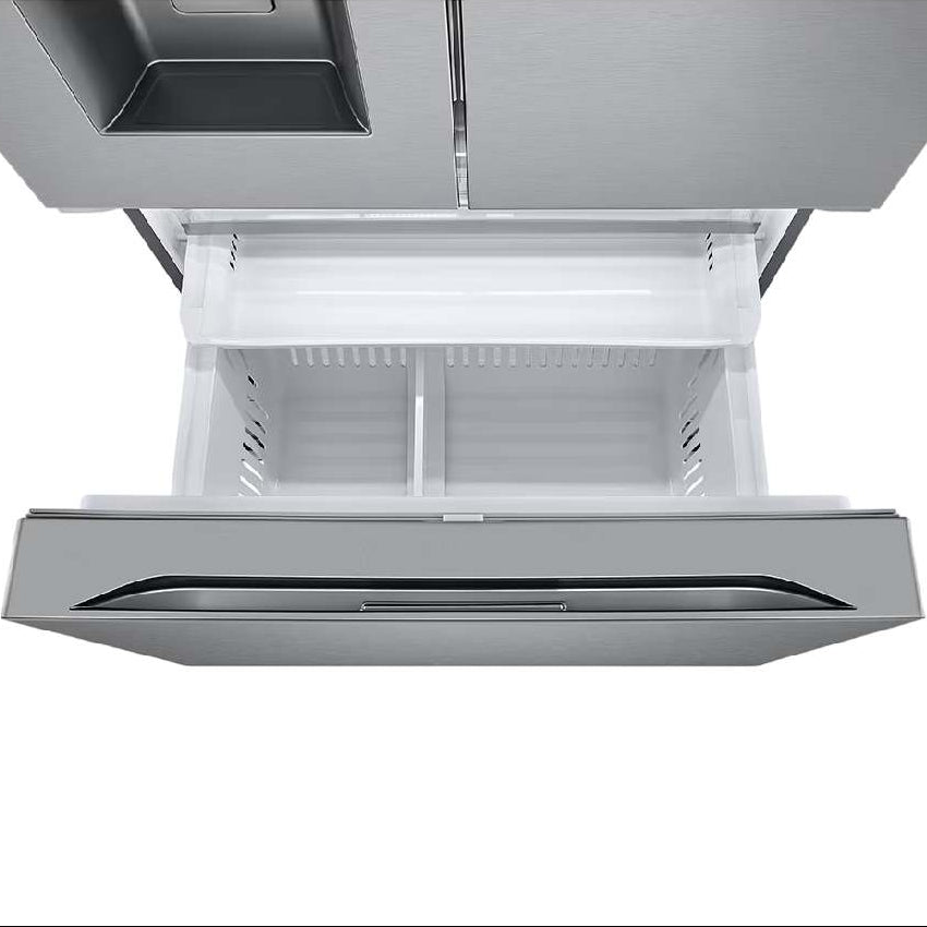 Réfrigérateur porte française 36 po, 31 pi³ 3 portes Inox avec Wi-Fi et distributeur d'eau et glaçons