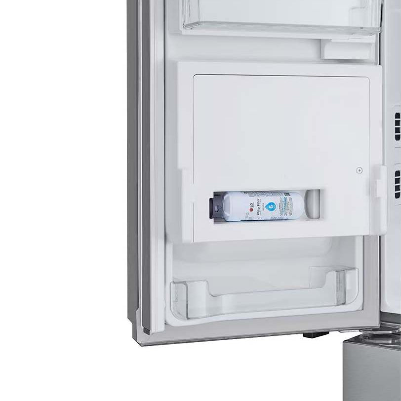 Réfrigérateur porte française 36 po, 31 pi³ 3 portes Inox avec Wi-Fi et distributeur d'eau et glaçons