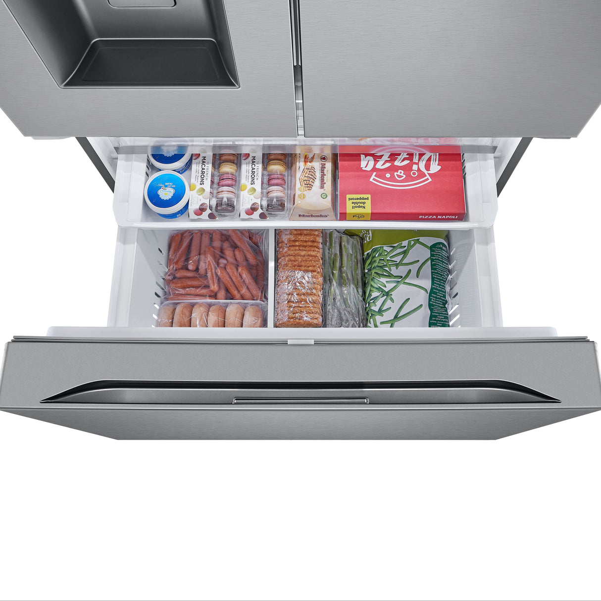 Réfrigérateur porte française 36 po, 31 pi³ 3 portes Inox avec Wi-Fi et distributeur d'eau et glaçons