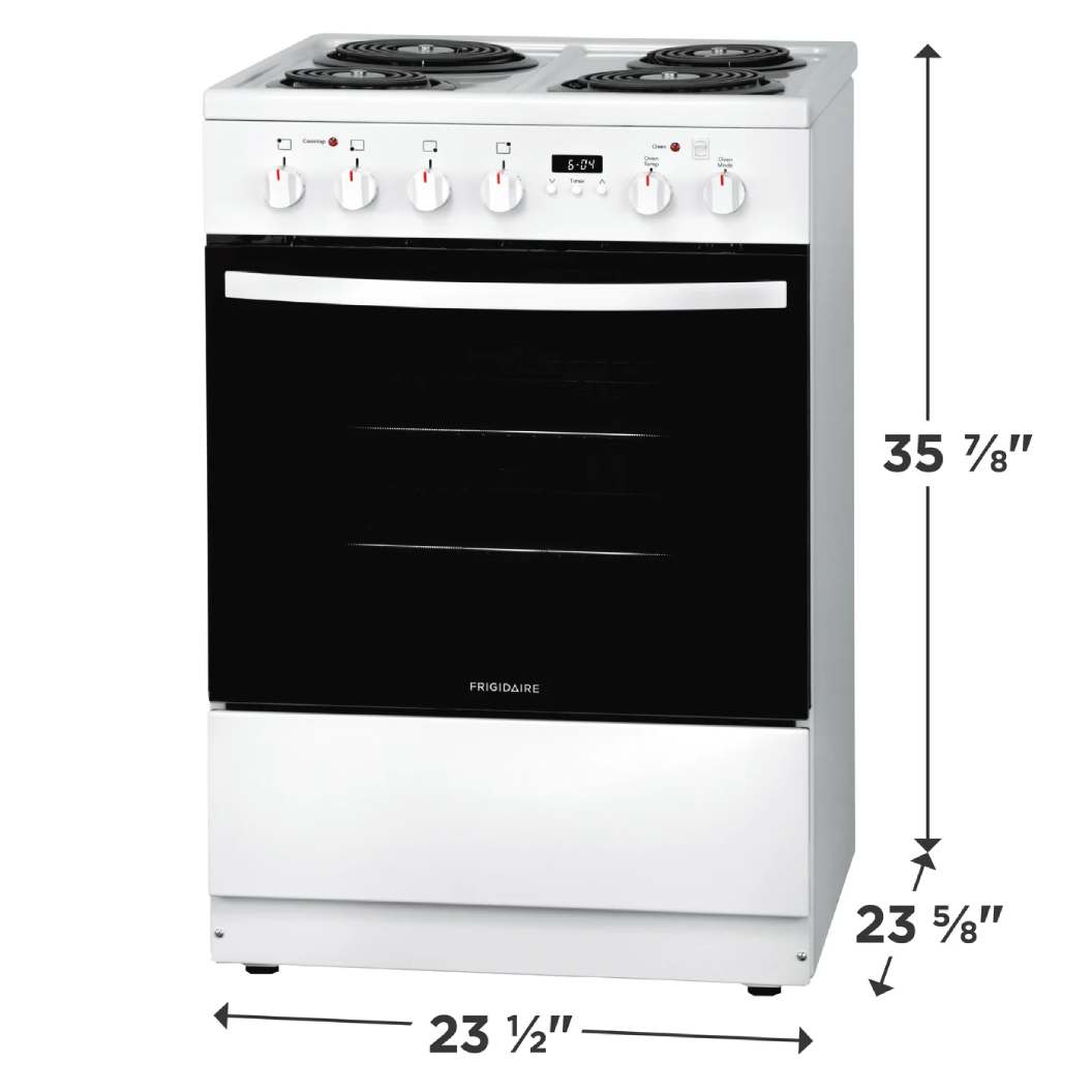 Cuisinière électrique 24 po. 1,9 pi³, Blanc