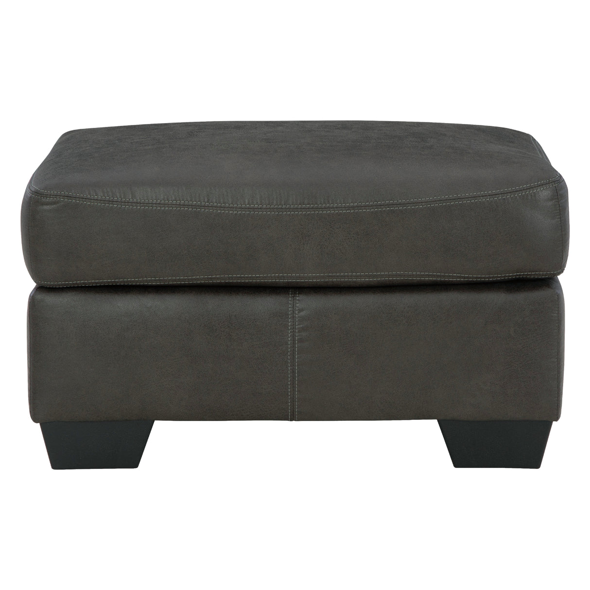 Ottoman aspect cuir gris ardoise - Bladen