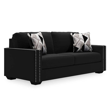 Sofa condo en tissu noir avec coussins - Gleston