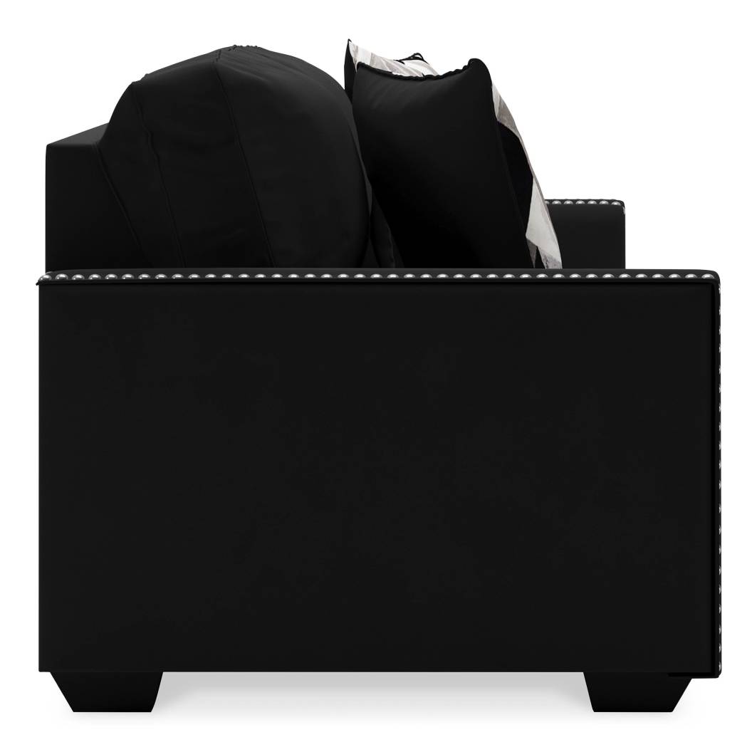 Sofa condo en tissu noir avec coussins - Gleston