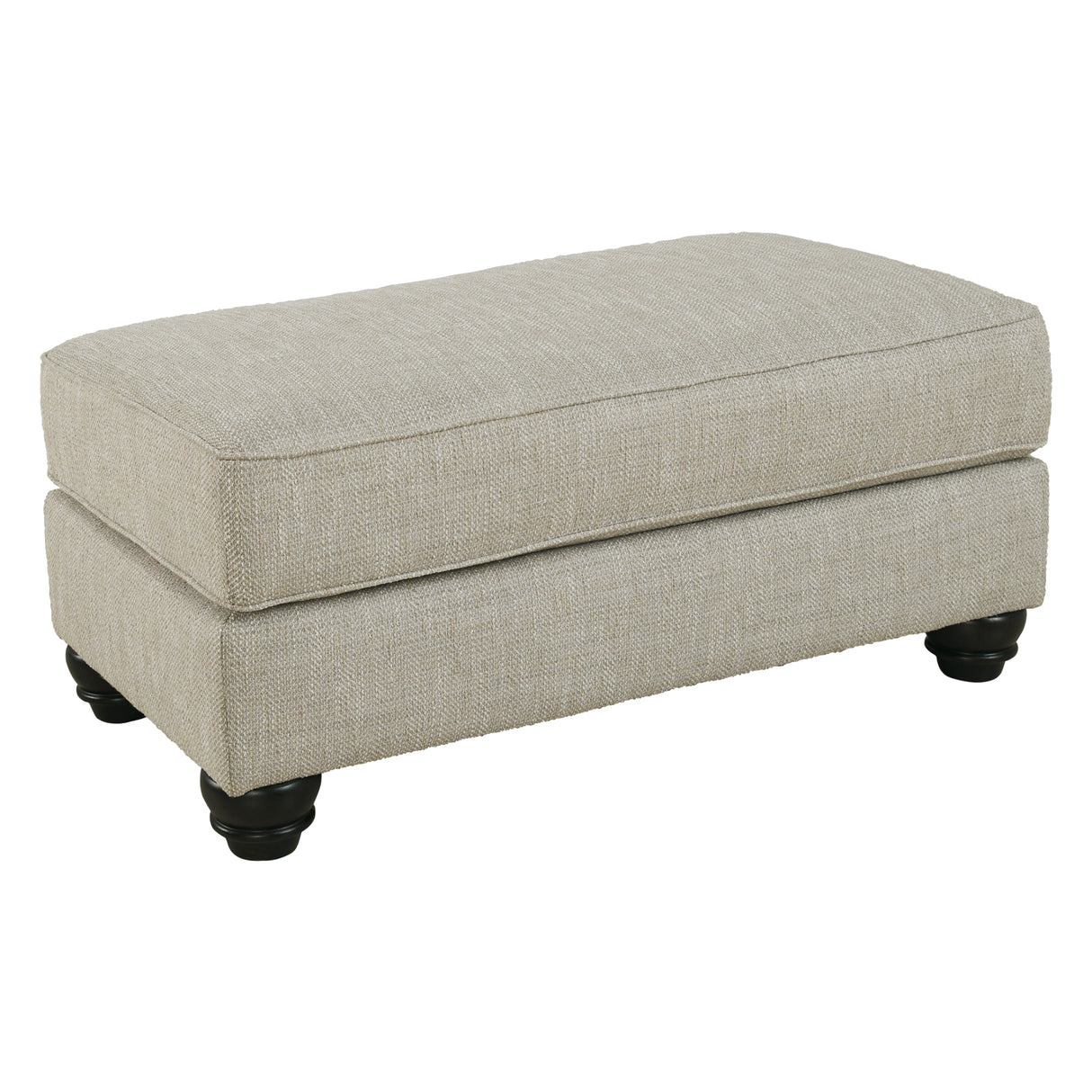 Ottoman en tissu beige lin - Asanti