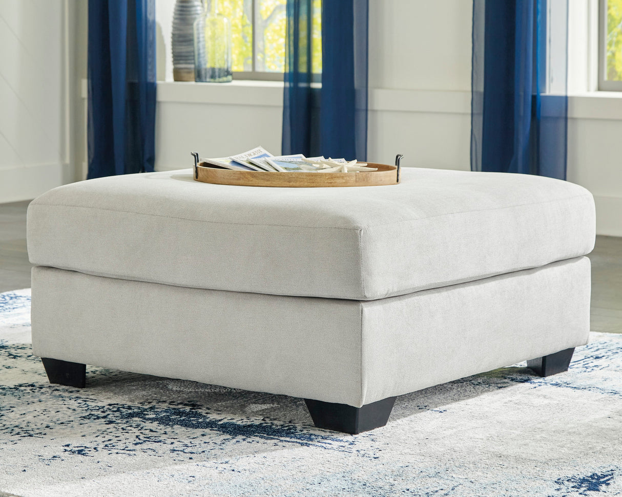 Ottoman surdimensionné en tissu gris pierre - Lowder