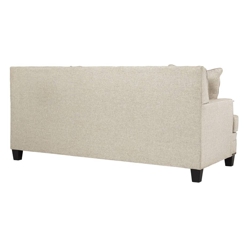 Sofa en tissu beige effet lin avec coussins - Claredon