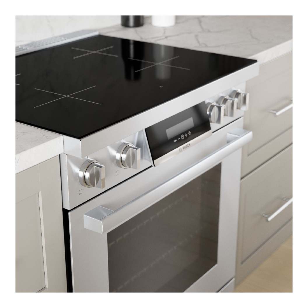 Cuisinière encastrable à induction 30 po, 3,9 pi³ Inox - Série 800 à 4 zones