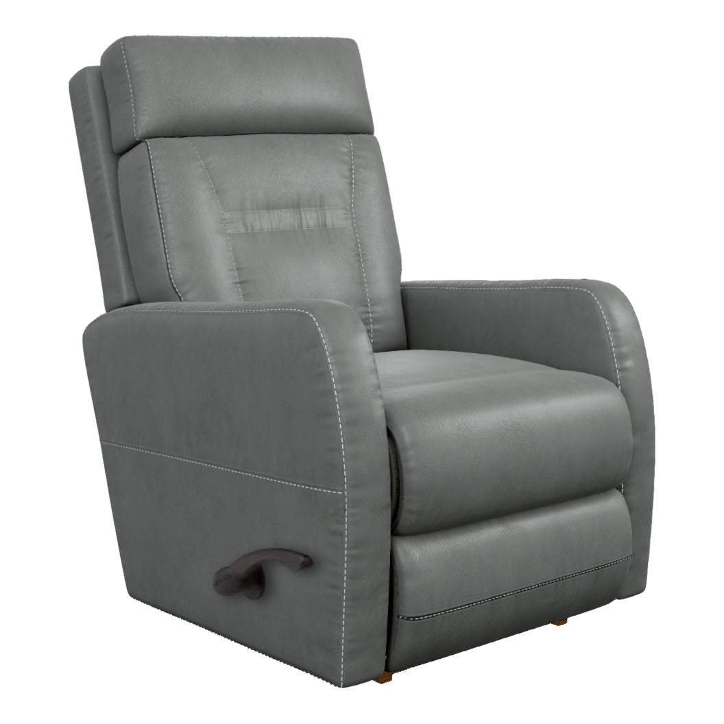 Fauteuil berçant et inclinable en cuir gris - Lennon
