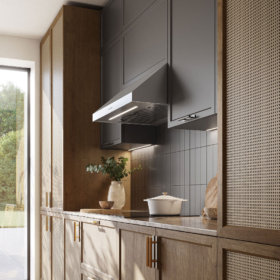 Hotte sous cabinet 36 po 600 CFM, Inox avec SRS et Filtres labyrinthes - Eros Potenza