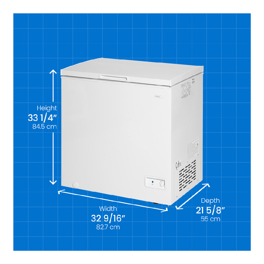 Congélateur coffre carré 33 po, 7,0 pi³ Blanc