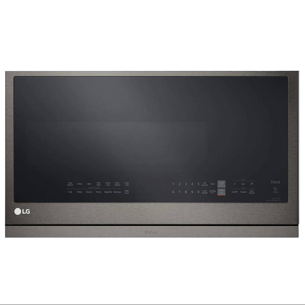 Micro-ondes à hotte intégrée 30 po, 2,1 pi³ Inox noir avec Cuisson à la vapeur et EasyClean®