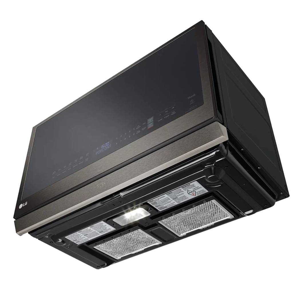 Micro-ondes à hotte, capacité 2,1 pi³, puissance 900W, acier inoxydable noir - LG