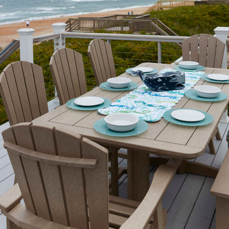 Chaise de salle à manger extérieure en plastique recyclé beige - Addy
