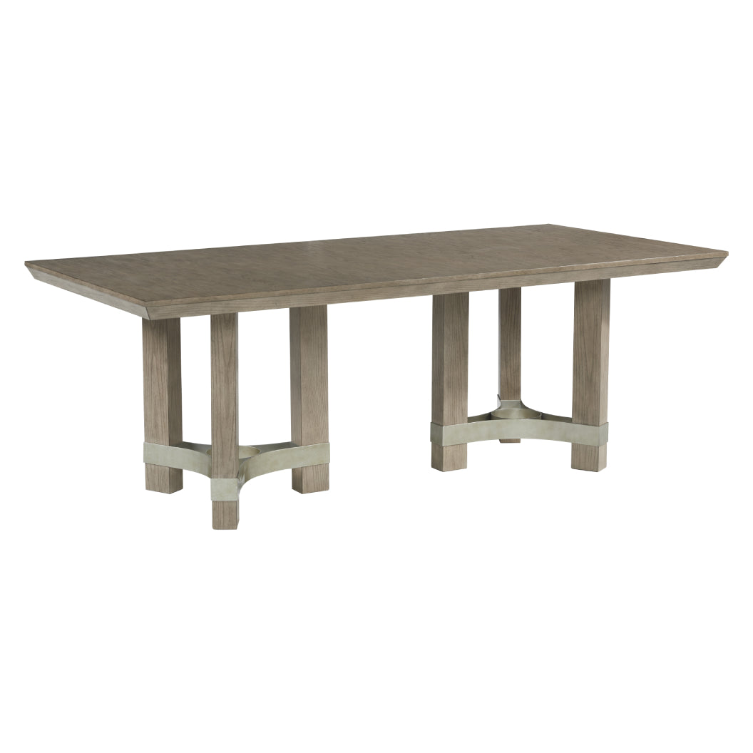 Table de salle à manger rectangulaire en bois brun grisâtre - Chrestner
