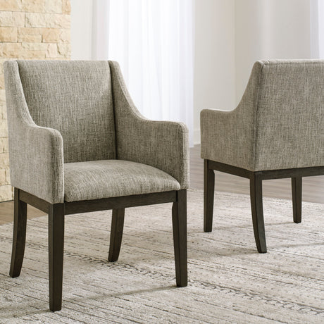 Ensemble de 2 chaises de salle à manger rembourrées en tissu beige - Burkhaus