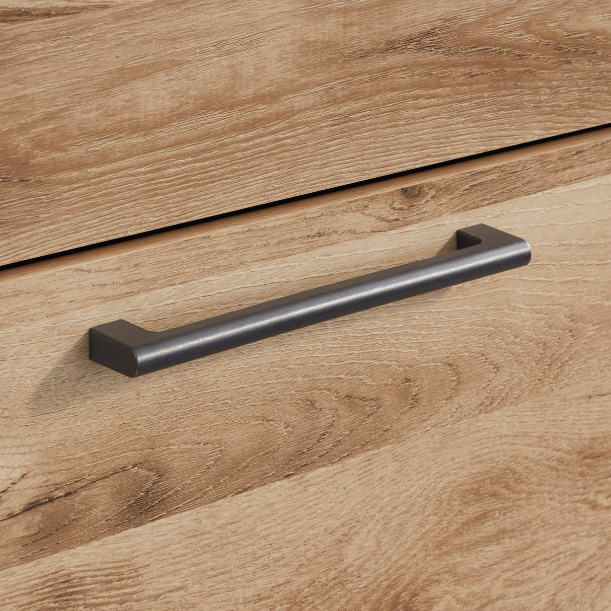 Commode à 5 tiroirs en bois et placage brun clair - Hyanna