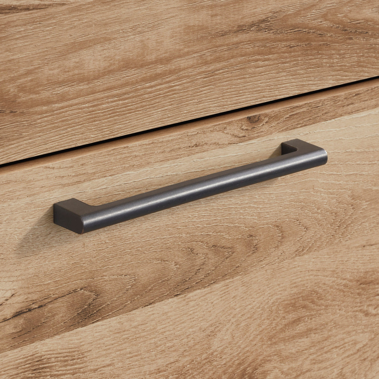 Table de chevet à 2 tiroirs en bois et placage brun clair - Hyanna