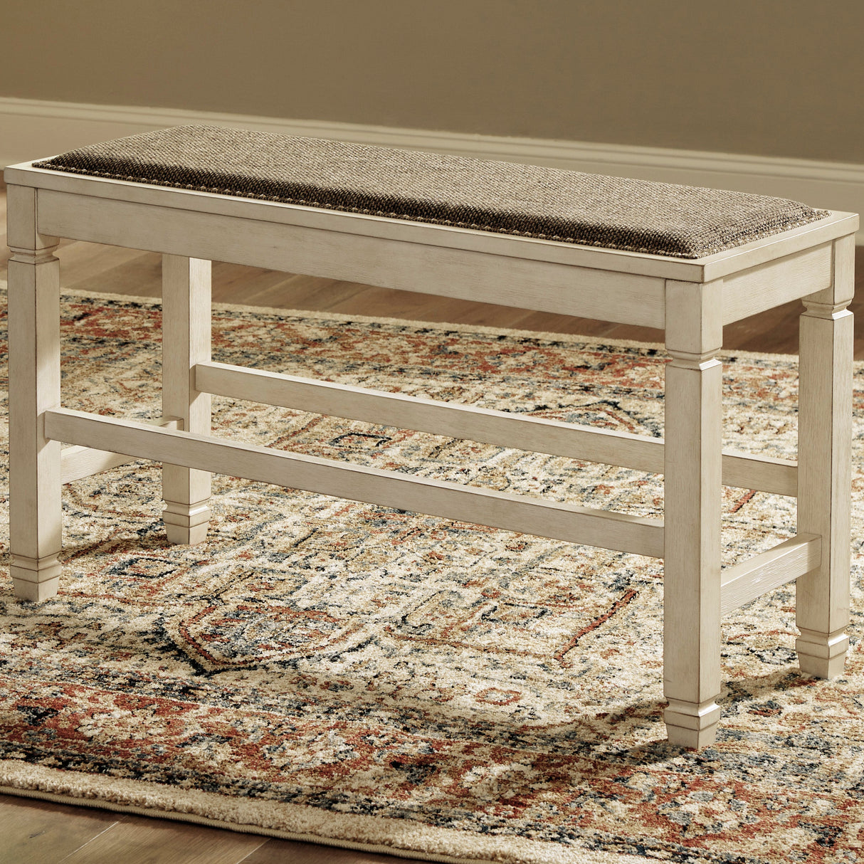 Banc de salle à manger rembourré en tissu brun - Bolanburg