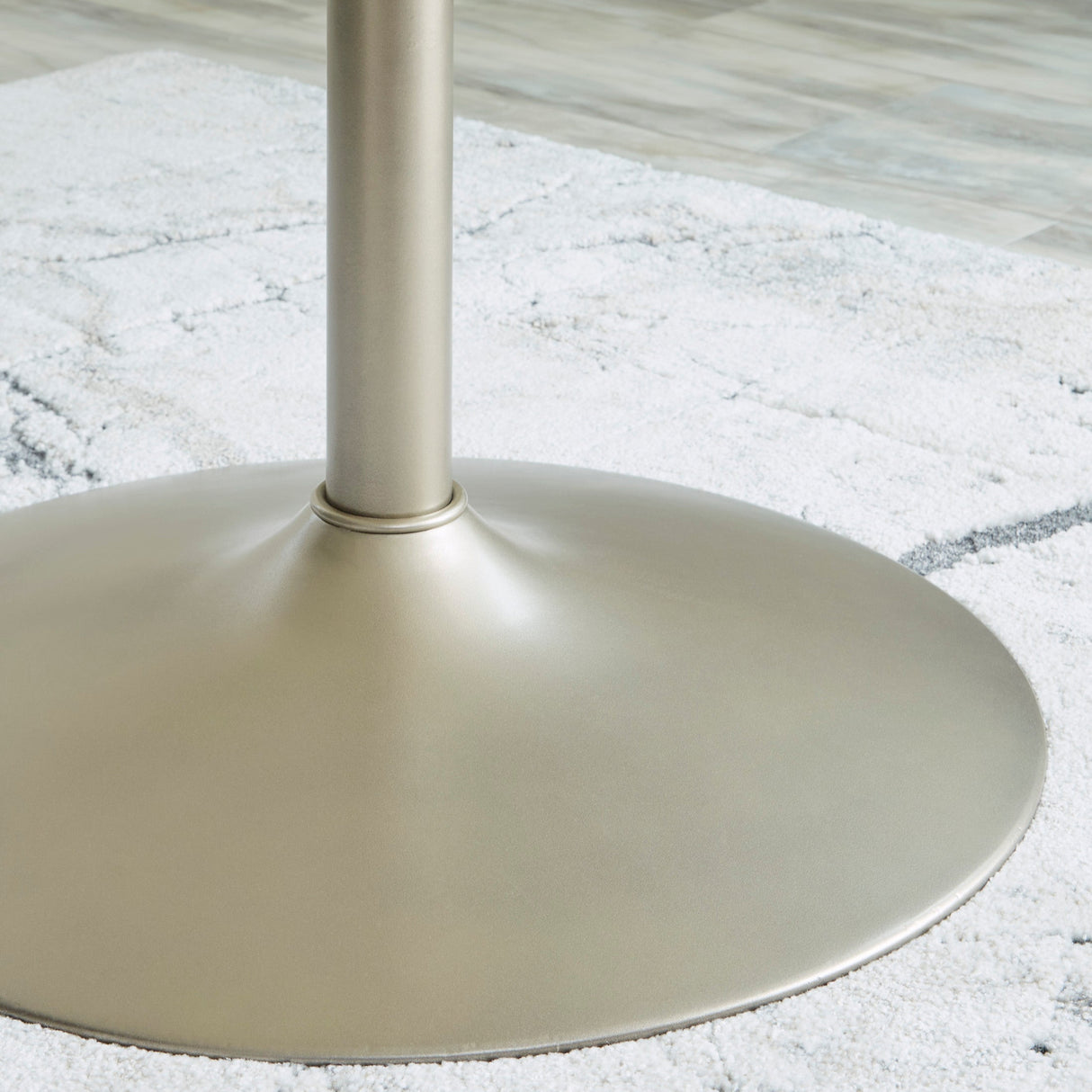 Table de salle à manger ronde en verre blanc marbré - Barchoni
