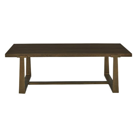Table basse en placage de bois brun foncé et aluminium - Balintmore