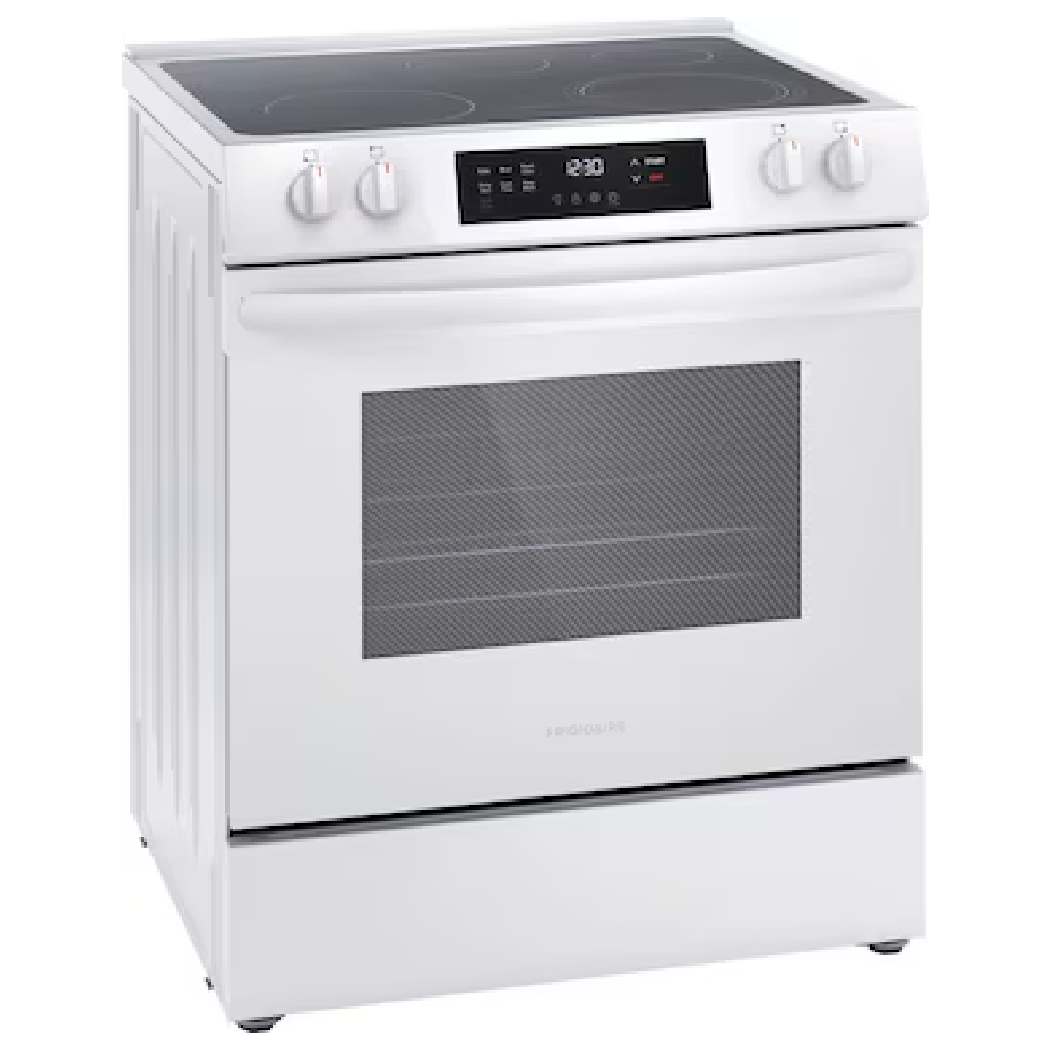 Cuisinière électrique à commandes frontales 30 po. 5,3 pi³ Blanc avec 5 éléments