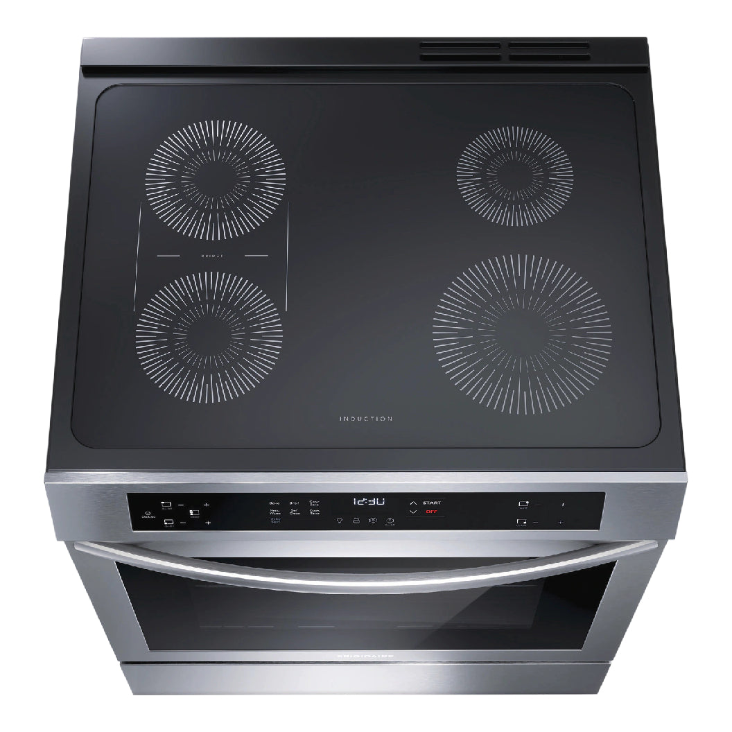 Cuisinière à induction encastrable 30 po 5,3 pi³ Inox avec 4 zones