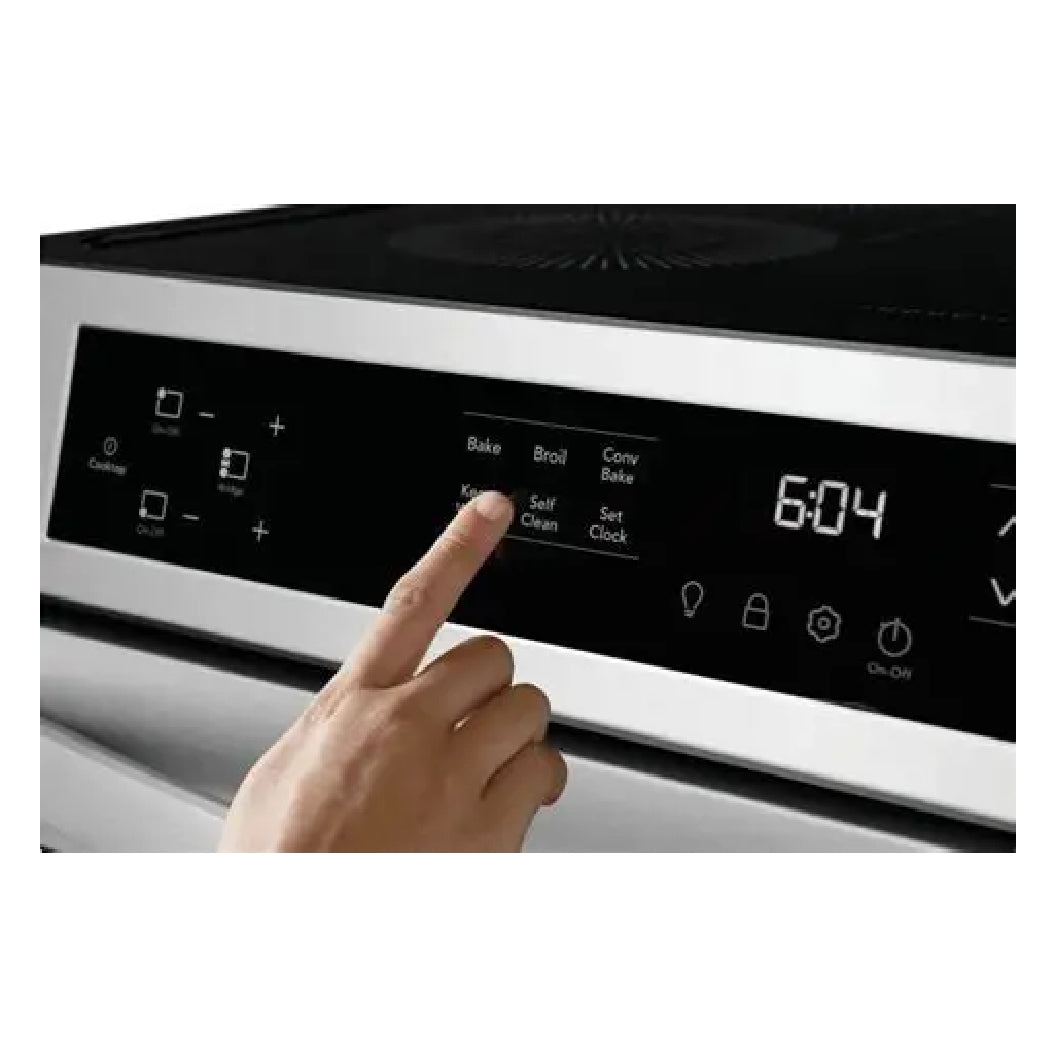Cuisinière à induction encastrable 30 po 5,3 pi³ Inox avec 4 zones