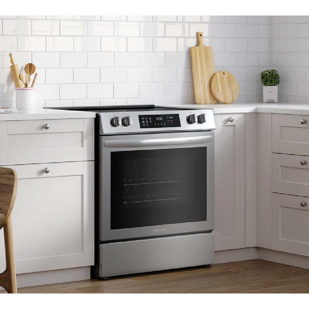 Cuisinière électrique à commandes frontales 30 po, 5,3 pi³ Inox avec 5 éléments