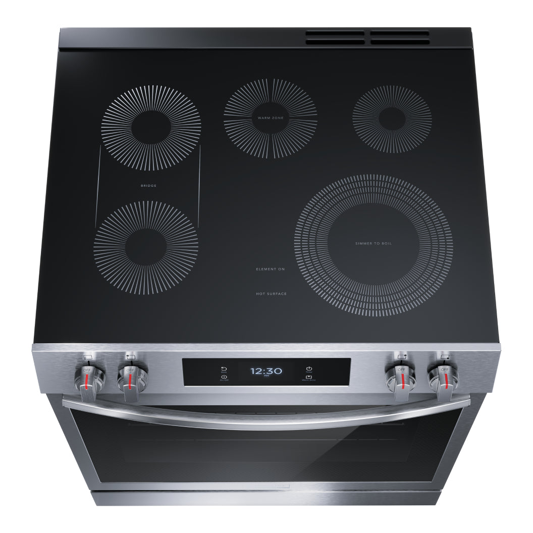 Cuisinière électrique encastrable 30 po, 6,2 pi³ Inox avec Convection totale, Air Fry et Sans préchauffage