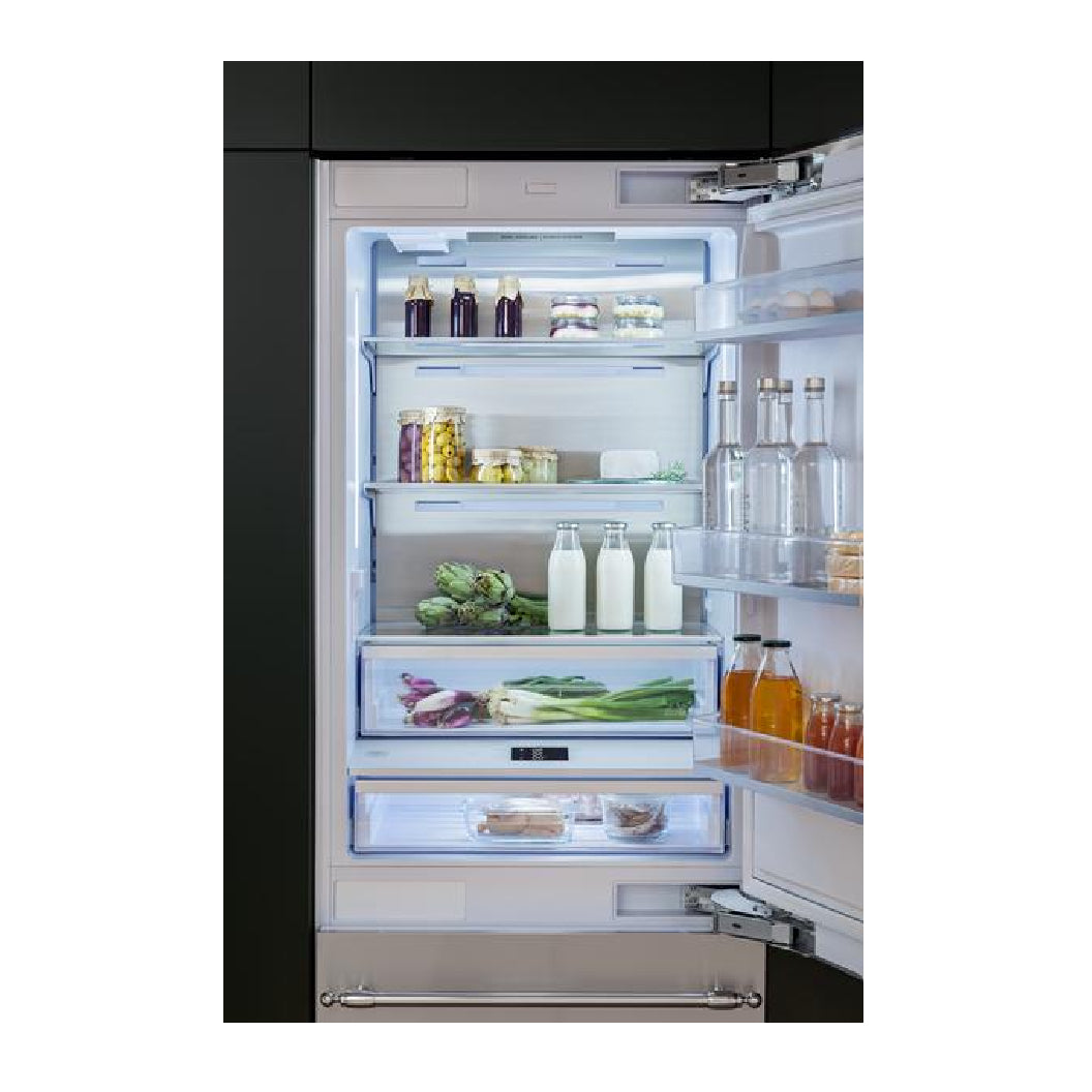 Réfrigérateur encastrable, congélateur bas 36 po, 19,7 pi³ Panneau requis - Série Heritage avec distributeur d'eau et machine à glaçons