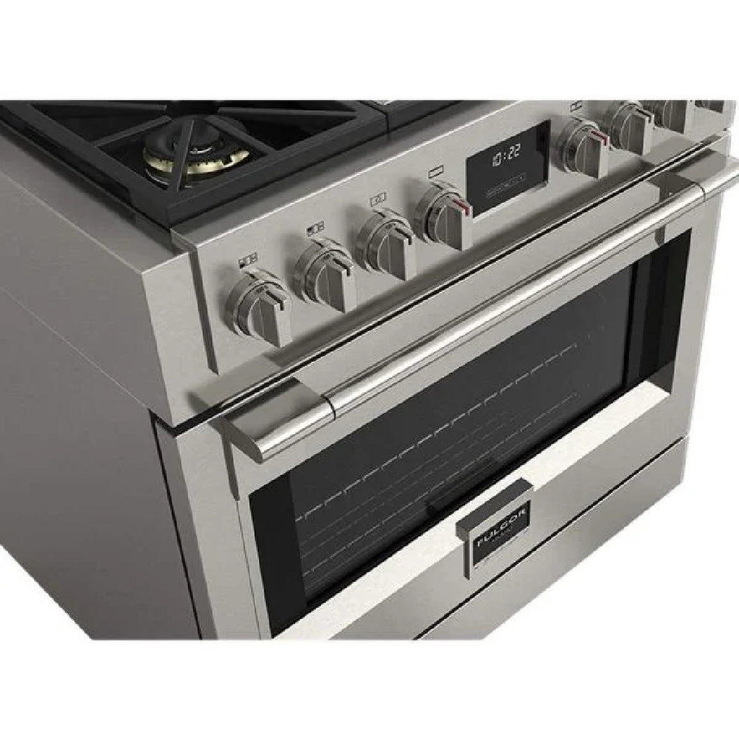 Cuisinière au gaz autoportante 36 po, 5,2 pi³ Inox - Sofia Pro avec 4 brûleurs et une plaque centrale