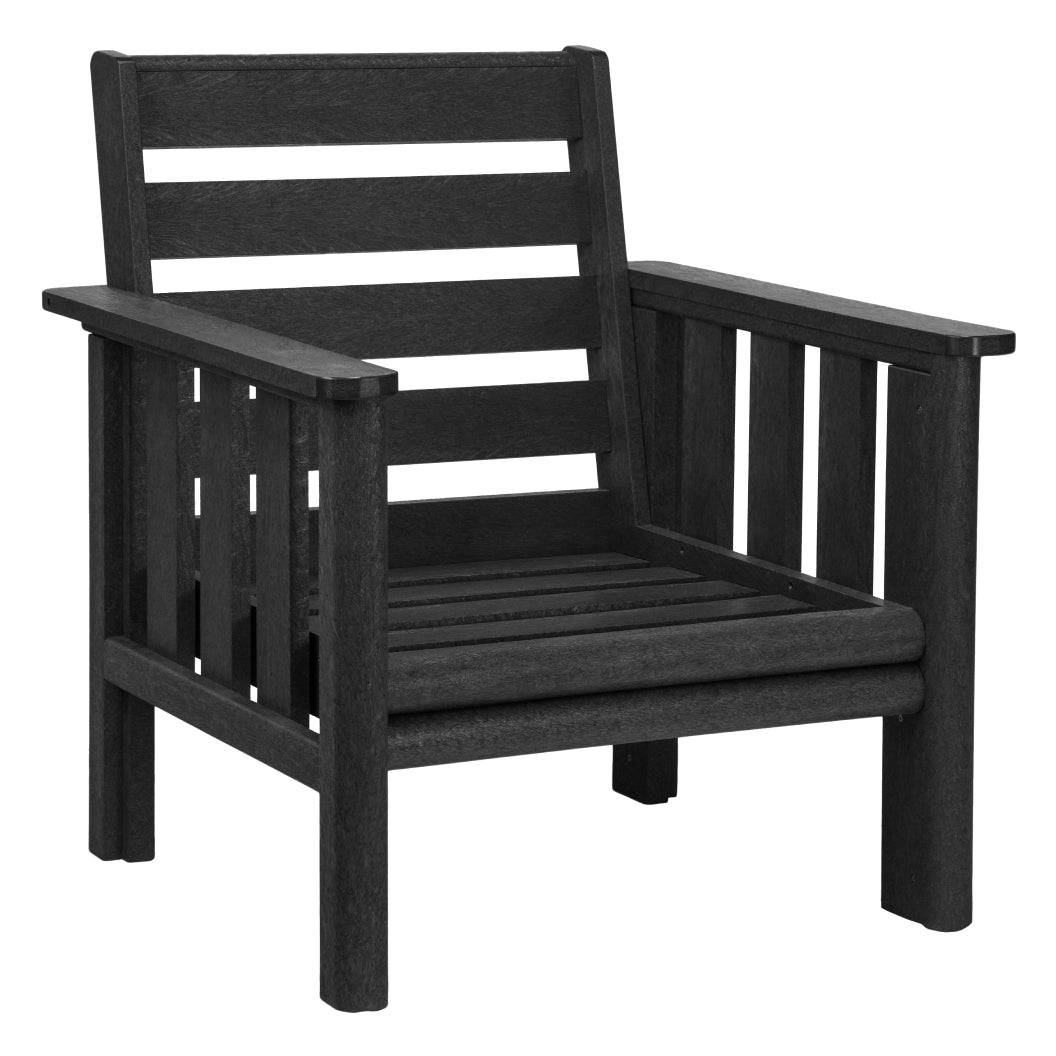 Fauteuil extérieur en plastique recyclé noir - Stratford