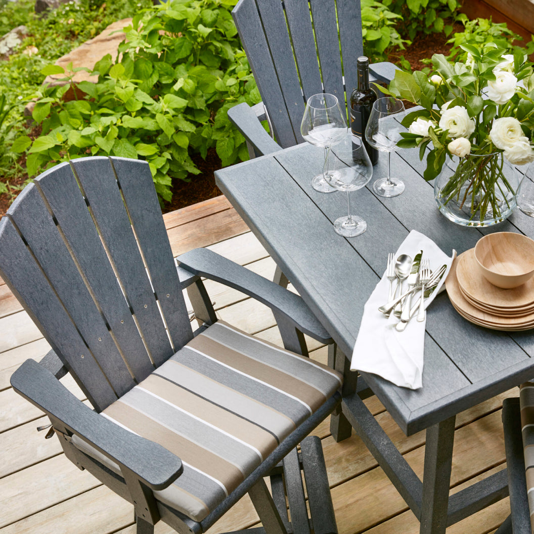 Chaise de salle à manger pub extérieure pivotante en plastique recyclé - C25