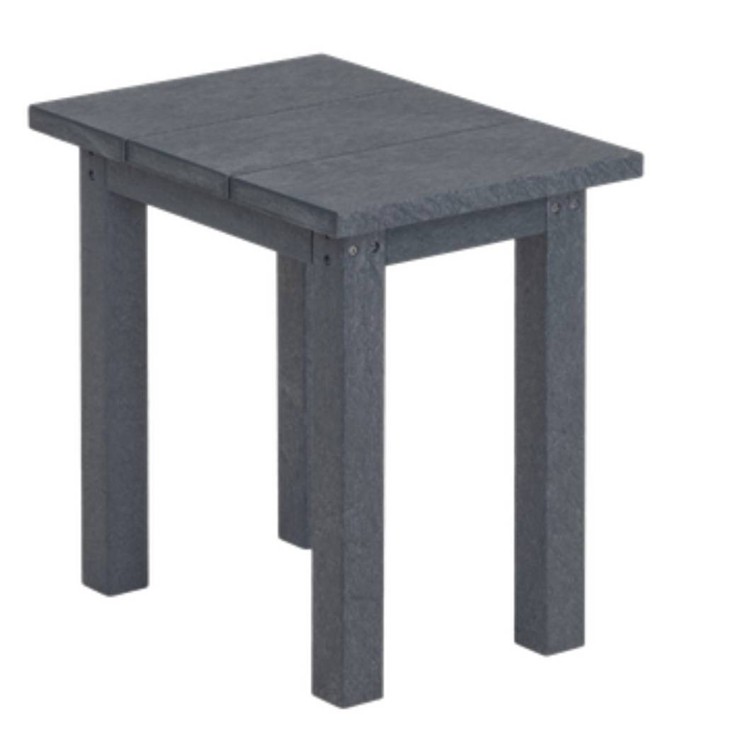 Table d'appoint grise foncé plastique recyclé rectangulaire