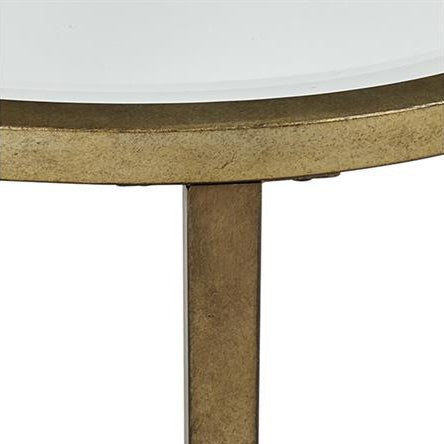 Table de bout en verre et métal argenté - Copia