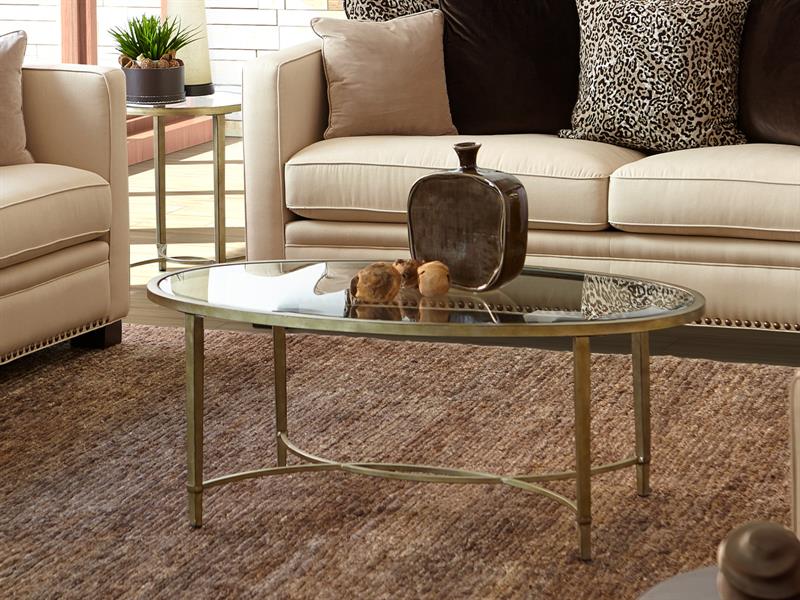 Table basse en verre trempé et métal argenté - Copia