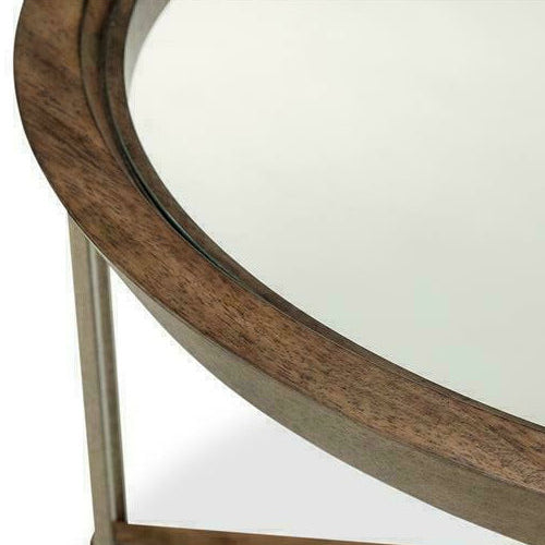 Table basse en verre et placage de noyer - Elora