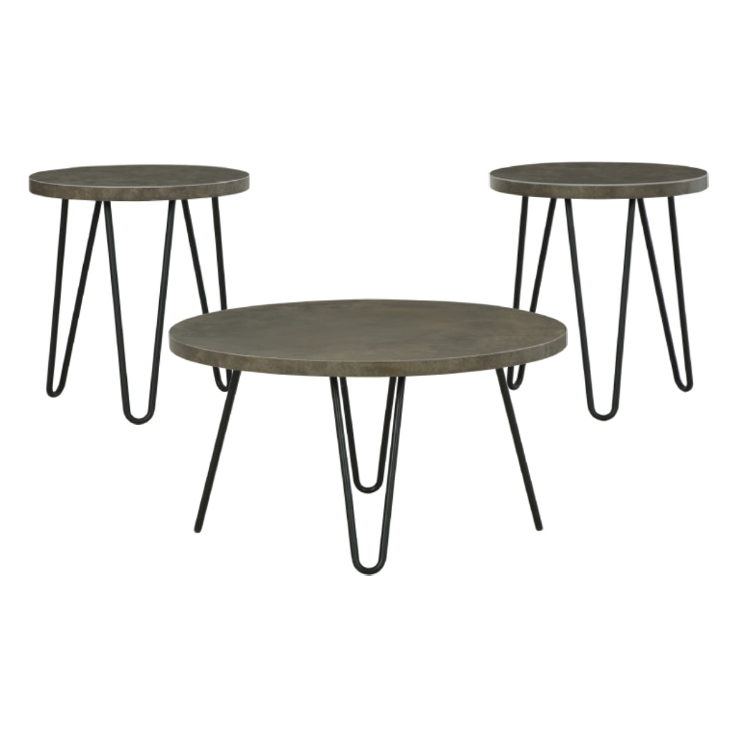 Ensemble de 3 tables en mélamine grise - Hadasky