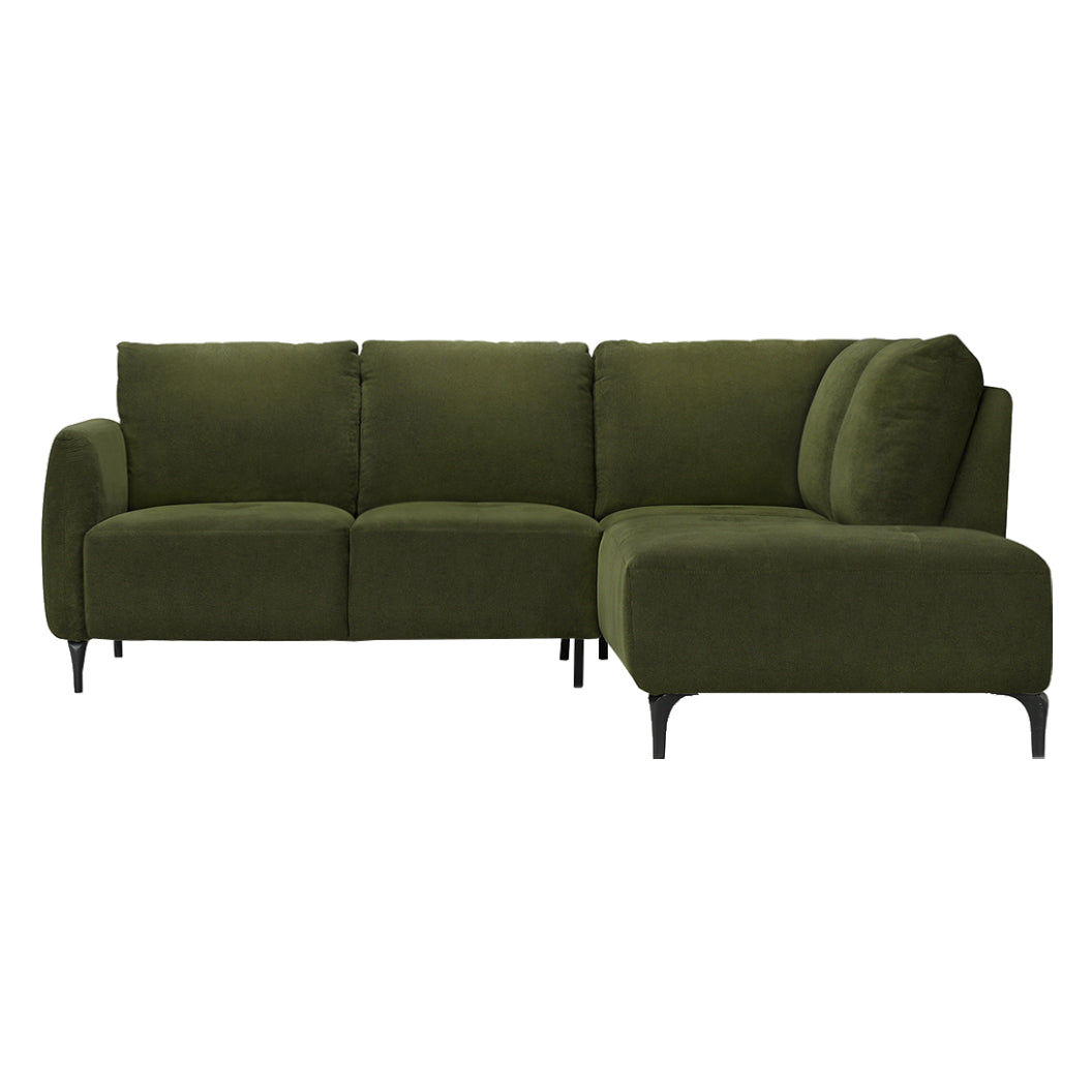 Sectionnel en tissu vert foncé avec chaise longue - Janlie