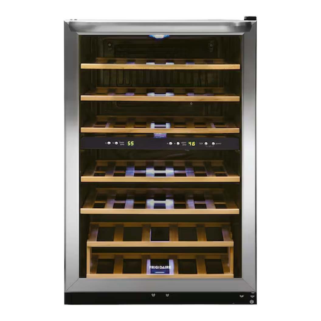 Refroidisseur à vin 22 po, 45 bouteilles Inox à 2 zones