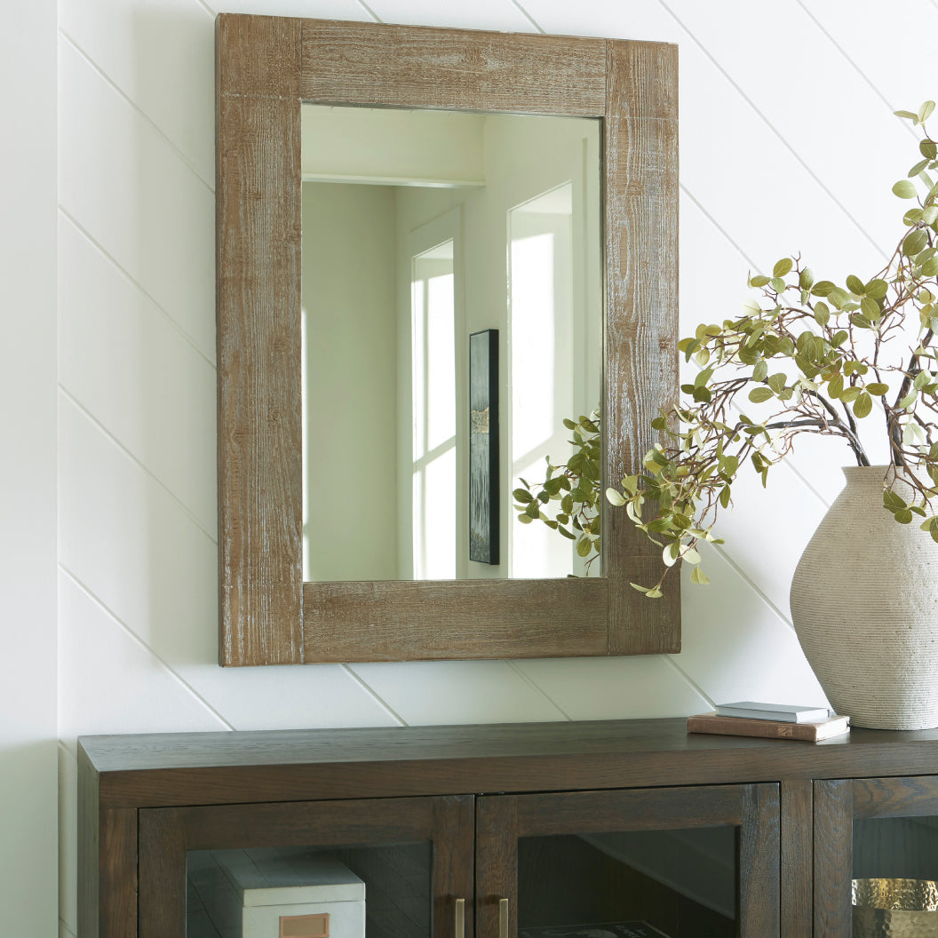 Miroir avec un cadre en bois brun vieilli 30 x 40 po - Waltleigh