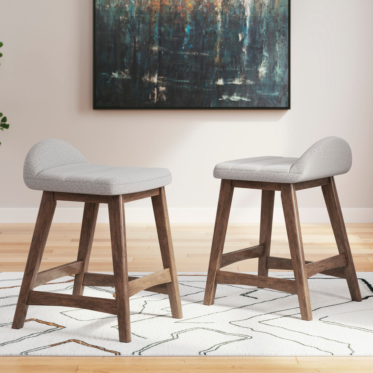 Ensemble de 2 tabourets de bar rembourrés - Lyncott