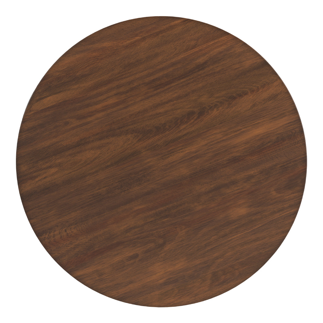 Table de salle à manger style bistro en bois et placage de manguier brun - Lyncott