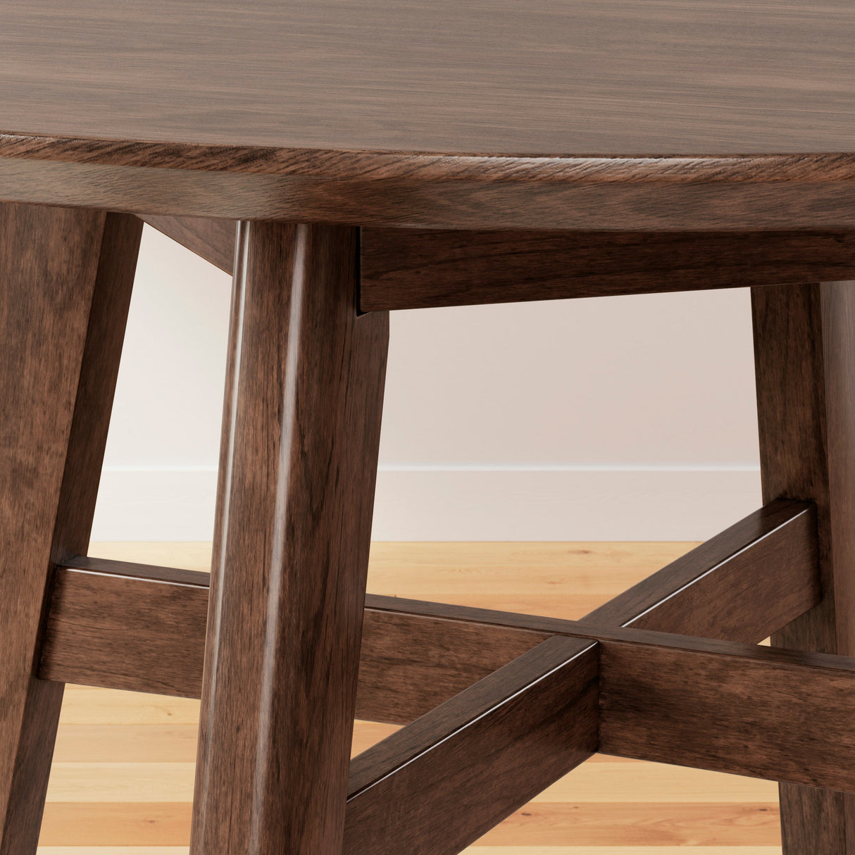 Table de salle à manger style bistro en bois et placage de manguier brun - Lyncott