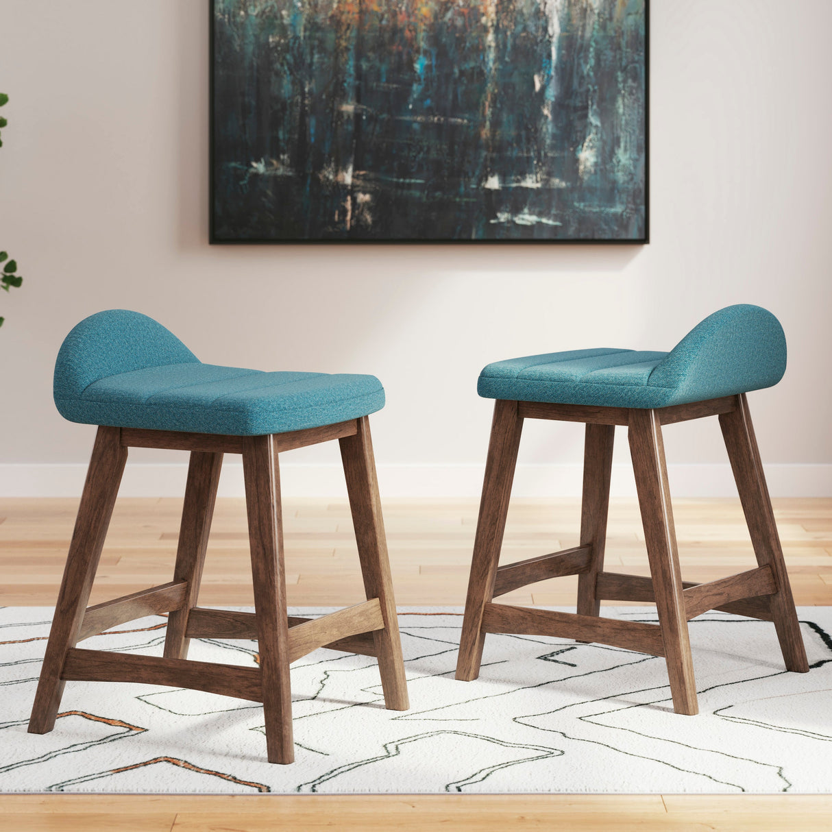 Ensemble de 2 tabourets de bar rembourrés - Lyncott