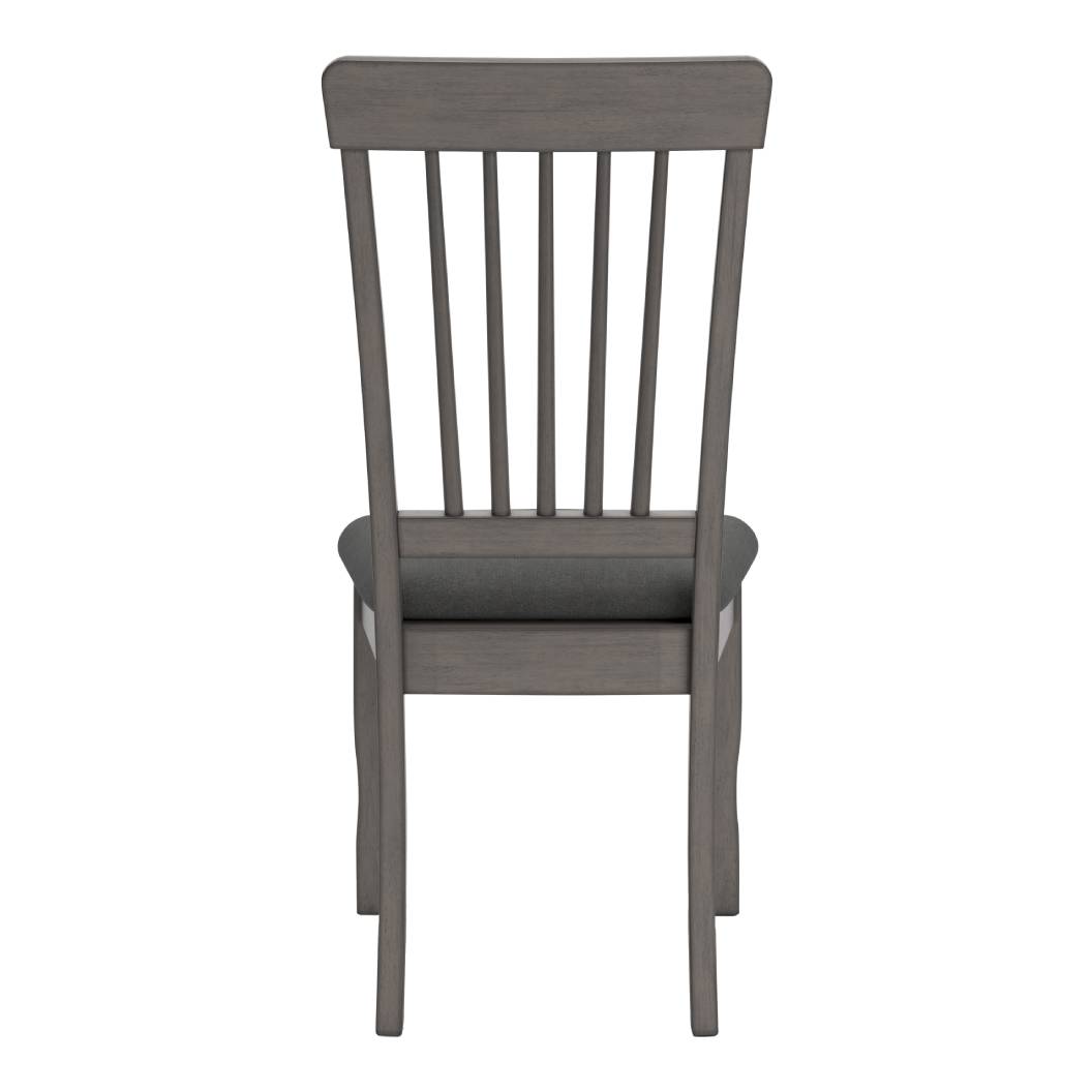 Ensemble de 2 chaises de salle à manger en bois avec assise rembourrée en tissu gris - Shullden